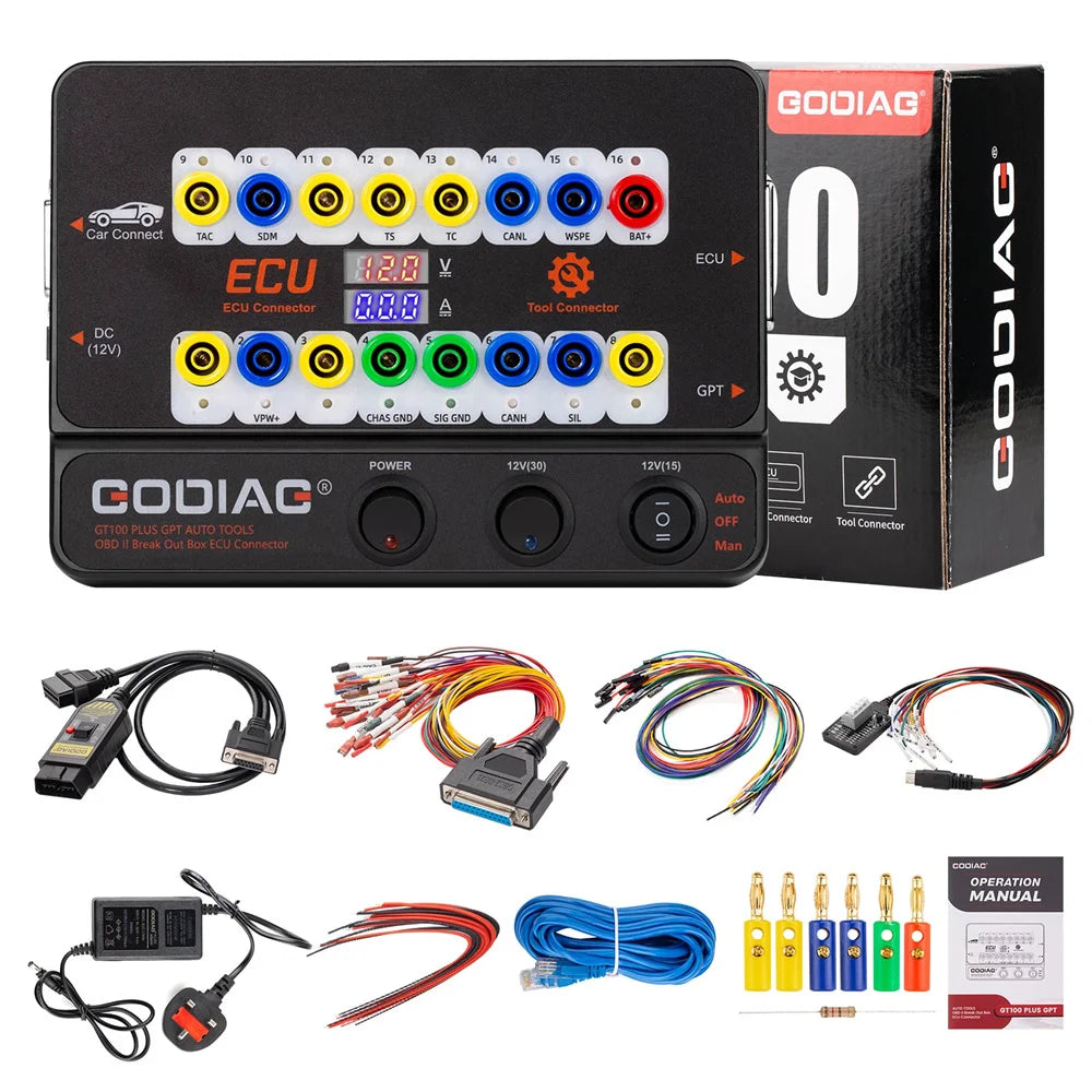 GODIAG GT100 PLUS GPT ENET DOIP 24V-12V AUTO TOOLS OBD II Break Out Box ECU Connector Can Choose GT100 or GT100+ Blackbox Automotive Diagnostics