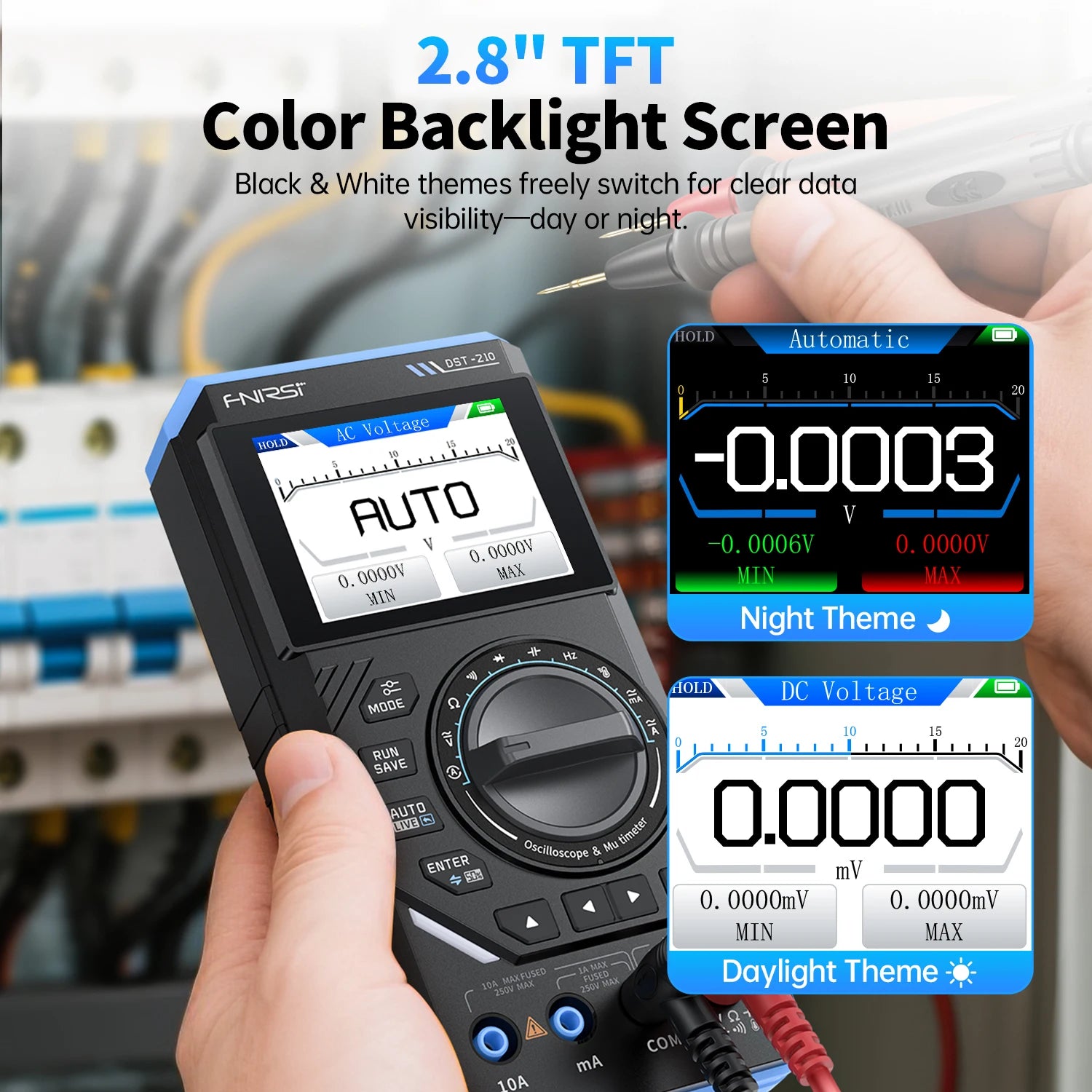 FNIRSI DST-210 and DST-201 3IN1 Digital Multimeter Oscilloscope Signal Source 19999 Counts 10MHz/1MHz Portable Electrician Tool Blackbox Automotive Diagnostics
