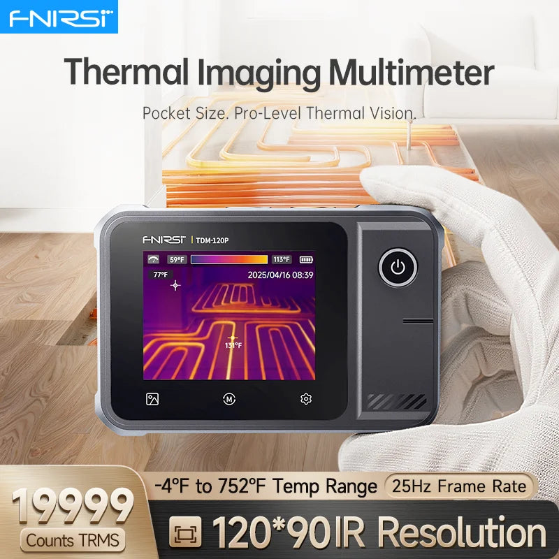 FNIRSI TDM-120/TDM-120P Multimeter Thermal Imaging Infrared Camera Tester AC 750V/DC 1000V Resistance Capacitance 120x90 IR Blackbox Automotive Diagnostics