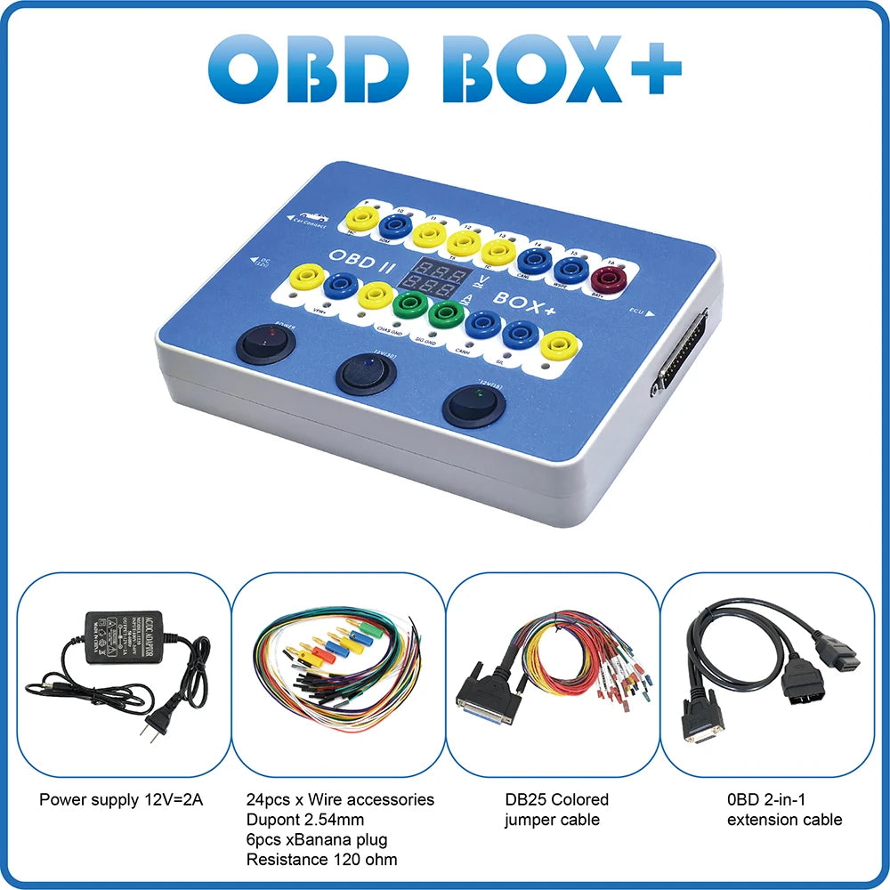 CANBUS Protocol OBDII Breakout Box - OBD BOX+ Pro ECU Bench Connector + Electronic Current Display Auto Diagnostic Tool Blackbox Automotive Diagnostics