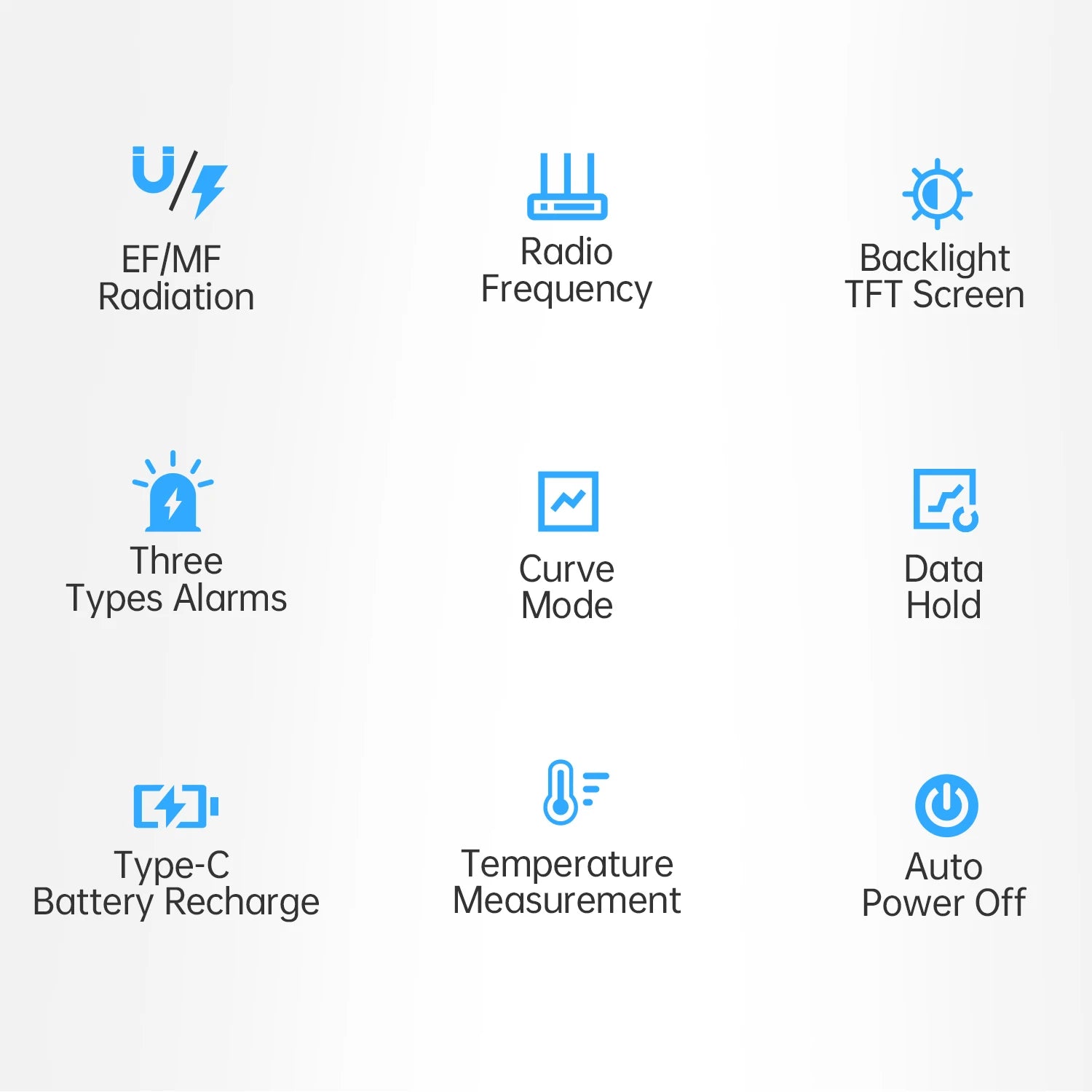 FNIRSI ERD-10 4-IN-1 Electromagnetic Radiation Detector, Electric & Magnetic Field Strength, RF Power, Temperature Monitor Blackbox Automotive Diagnostics