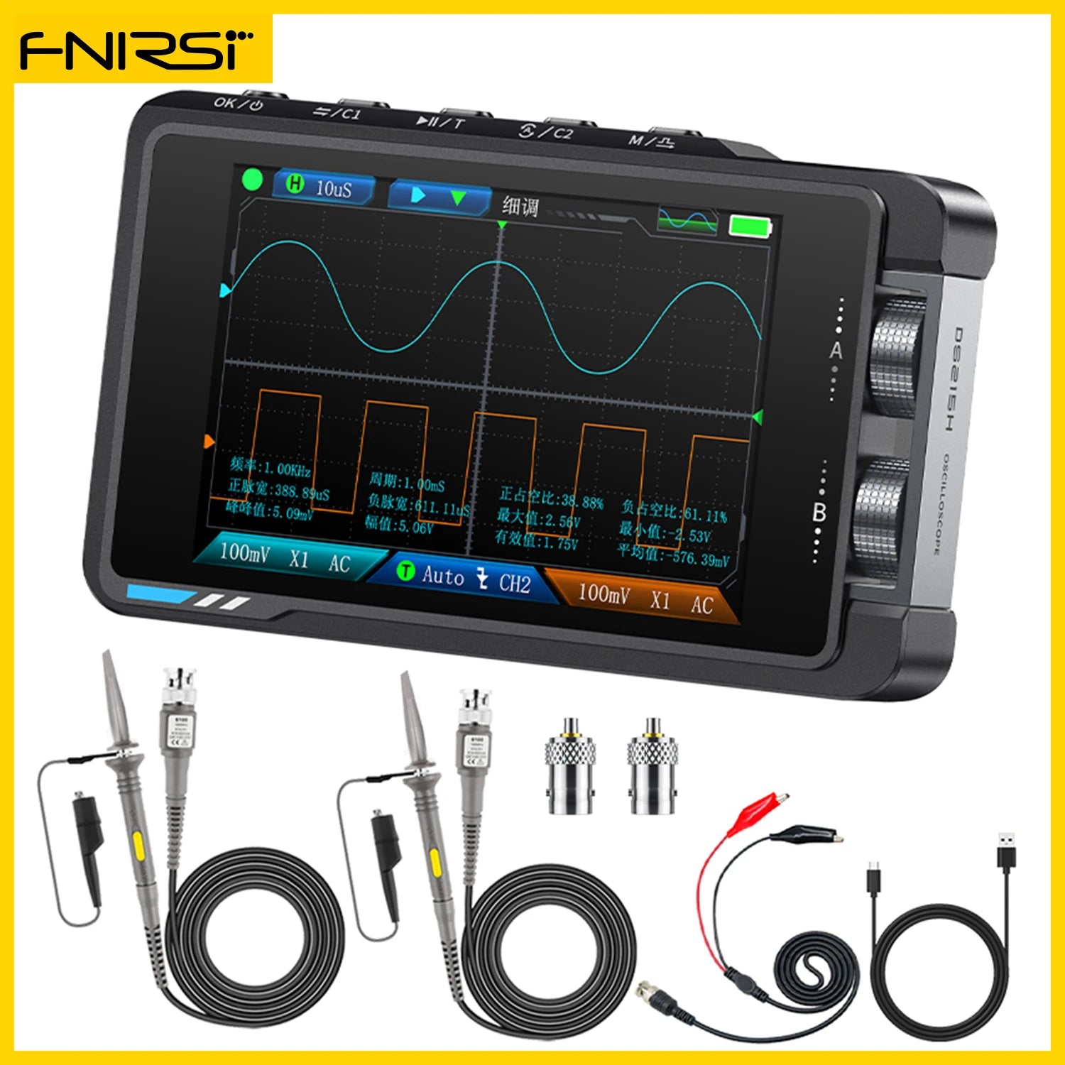 FNIRSI DS215H, 2 in 1 Electronic Repair tool, Supports 8 languages, Digital Professional Instrument Blackbox Automotive Diagnostics