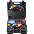 SucceBuy 4 Way AC Gauge-AC Manifold Gauge Set 5ft Hoses for R134A/R22/R12/R410A Work on Car Auto Freon Charging and Evacuation Blackbox Automotive Diagnostics