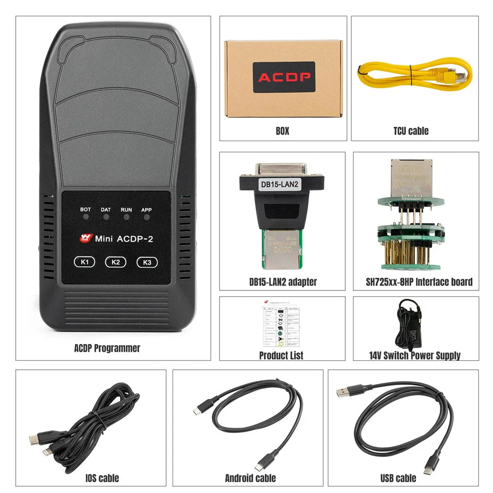 YYANHUA ACDP 2nd Generation Host + Module 19 Individually Authorized + 3 Accessories Only for Cloning 8HP Blackbox Automotive Diagnostics