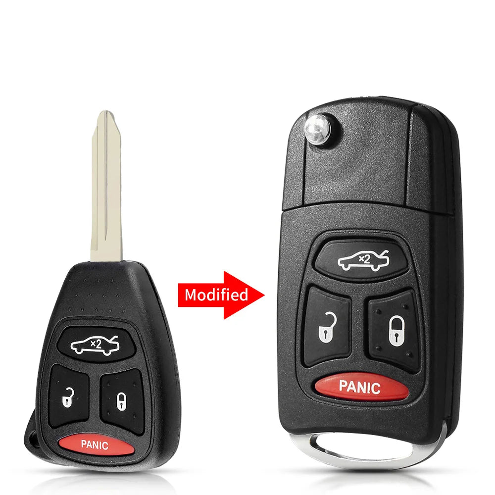 KEYYOU 4 Button Remote Flip Folding Key Shell Case For Chrysler 300 300C Aspen Dodge Magnum Dakota Durango RAM Charger Jeep CY22 Blackbox Automotive Diagnostics