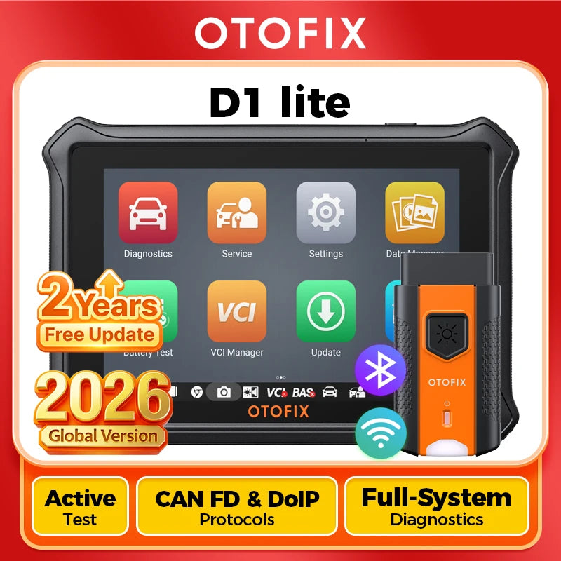 OTOFIX D1 LITE OBD2 Scanner Car Diagnostic Tool Bluetooth Wireless Bi-Directional Control OBD Automotive Scan Tool Active Test Blackbox Automotive Diagnostics
