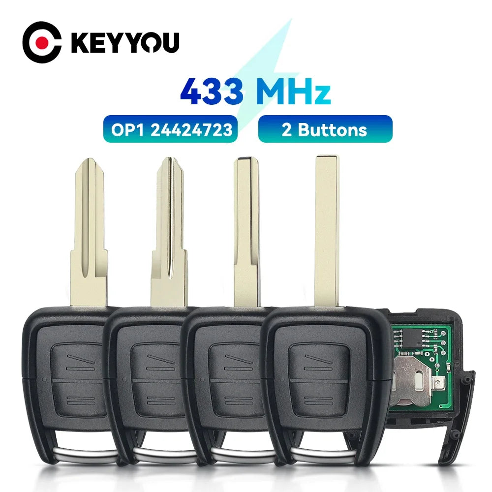 KEYYOU 1PCS 433.92MHz 433Mhz Remote Control Car Key 2 Buttons Fob For Opel Zafira Astra A / G BOSCH TS ASTRA 1999-2005 Keys Blackbox Automotive Diagnostics