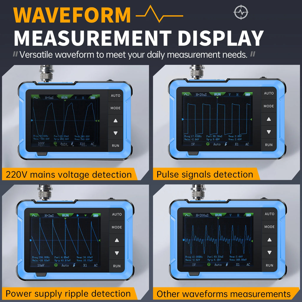 FNIRSI New DSO510 DSO152 DSO153 Mini Handheld Digital 2 IN 1 Oscilloscope Portable 48MS/s 10MHz Bandwidth Electronic Repair Tool Blackbox Automotive Diagnostics