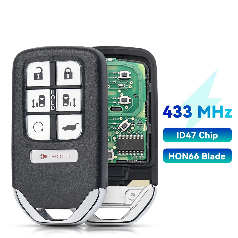 KEYYOU KR5V2X For Honda Accord Piot CR-V Civic 2016 2017 2018 2019 2020 433MHz ID47 Chip 2/3/4/5/6/7 Button Smart Remote Key Fob Blackbox Automotive Diagnostics