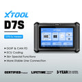 XTOOL D7S V2.0 Automotive Scanner Bi-Directional OBD2 Diagnostic Tool ECU Coding Key Programmer with 39+ Service CANFD DOIP FCA Blackbox Automotive Diagnostics