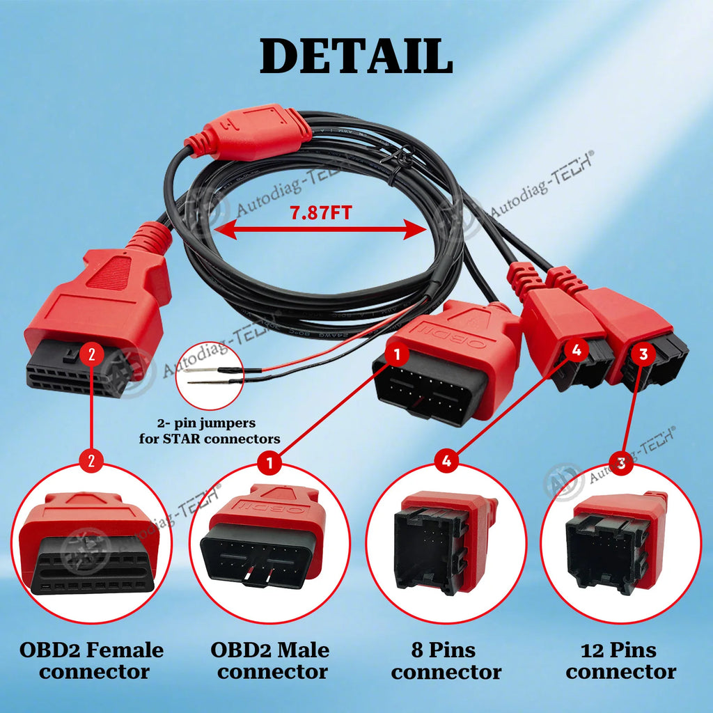 FCA 12+8 Cable Adapter for Chrysler, Security Bypass OBD2 SGW Adaptor for FCA 12 8 Connector,Work with Diagnostic Scan Tools Blackbox Automotive Diagnostics