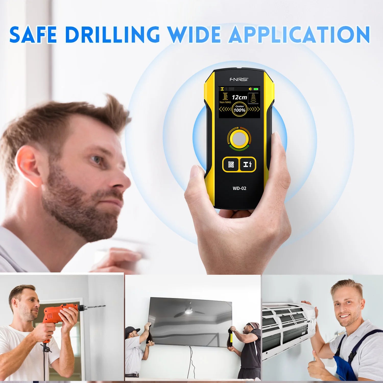 FNIRSI WD-02 Wall Detector Stud Finder New Design Positioning Hole TFT — image 4