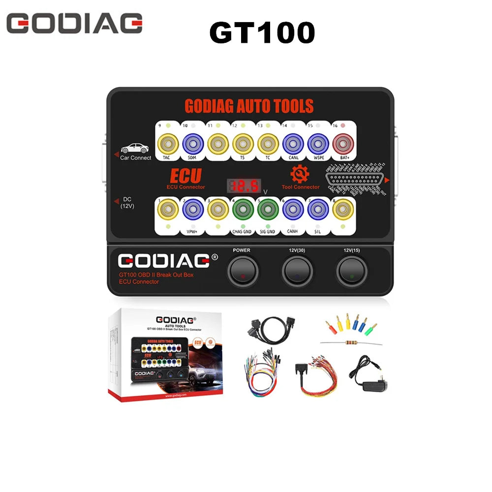 GODIAG GT100 PLUS GPT ENET DOIP 24V-12V AUTO TOOLS OBD II Break Out Box ECU Connector Can Choose GT100 or GT100+ Blackbox Automotive Diagnostics