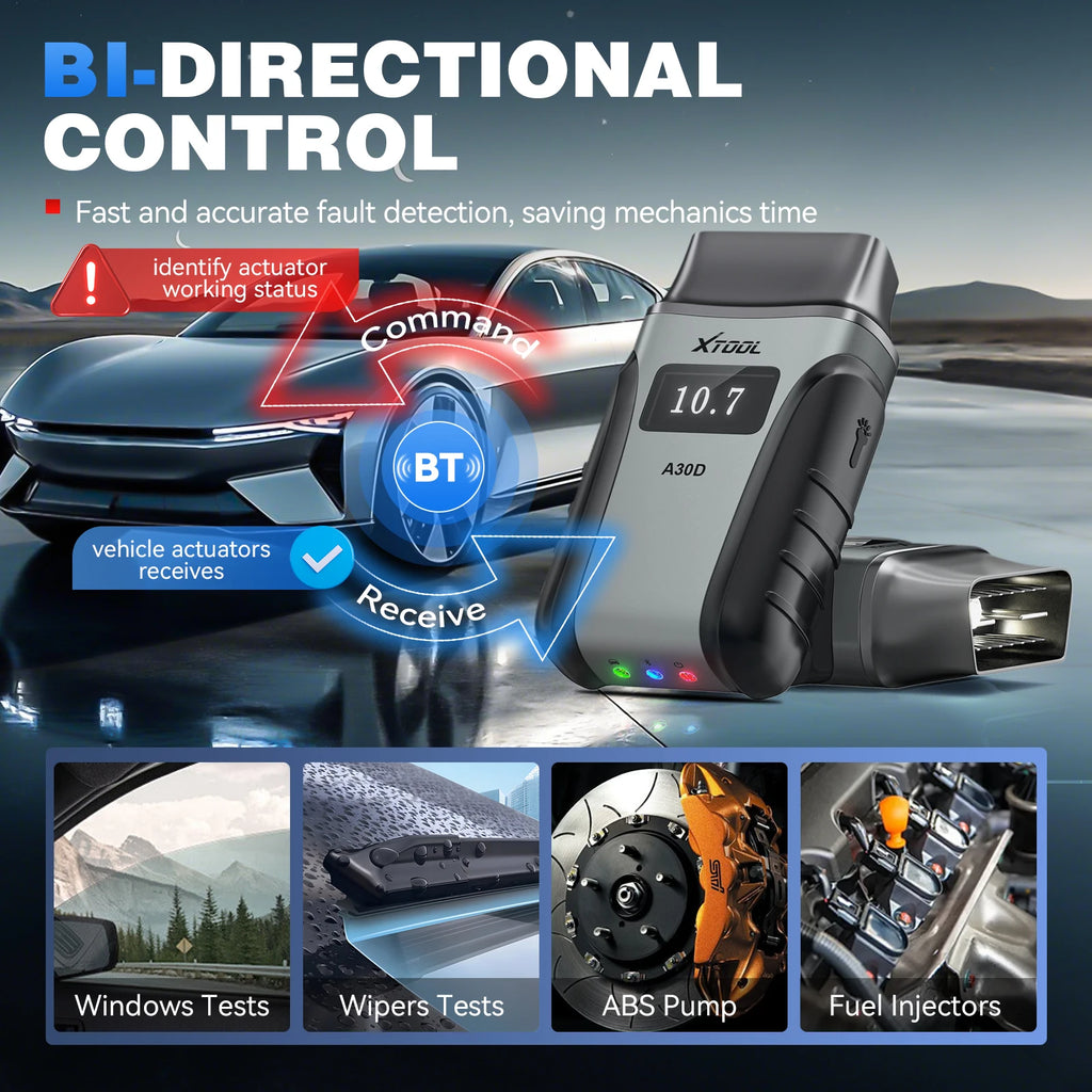 XTOOL Anyscan A30D Automotive Scanner Lifetime Free Update Bidirectional Car OBD2 Diagnostic Code Reader with 19 Resets FCA CAN FD Blackbox Automotive Diagnostics