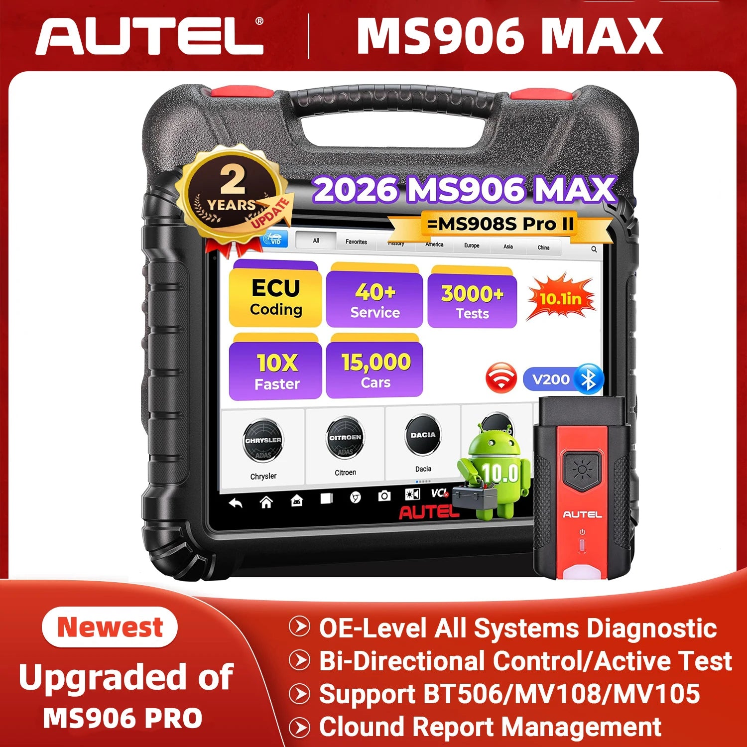 Autel MS906MAX Bidirectional Diagnostic Scanner