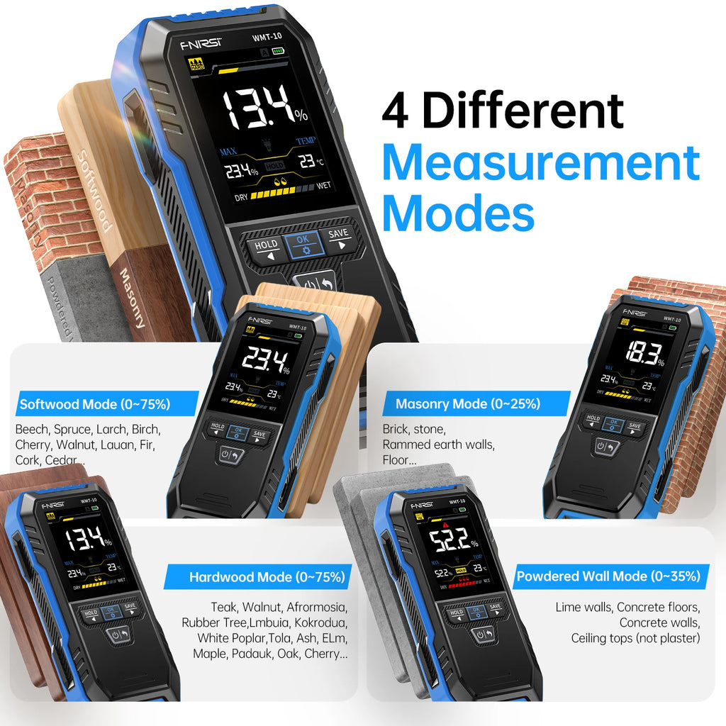 FNIRSI WMT-10 Inductive Wood Moisture Meter Hygrometer Non-contact Timber Damp Wall Detector Non-destructive Humidity Tester Blackbox Automotive Diagnostics