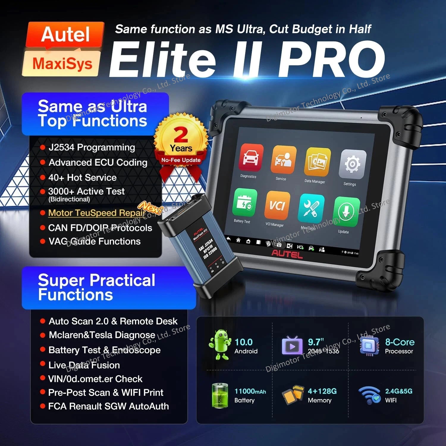Autel Elite II Pro Automotive Diagnostic Scanner — image 3