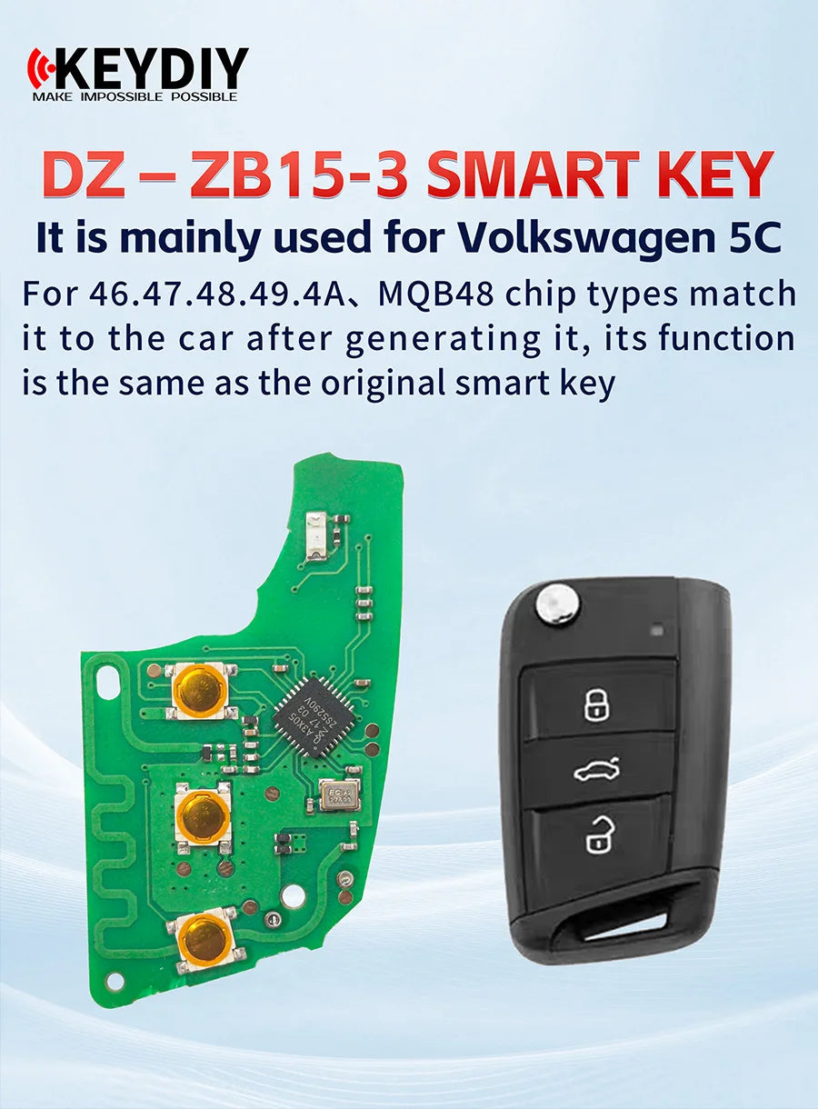KEYDIY DZ-ZB15-3 DZ-ZB15-4 Remote Key — Volkswagen — image 4