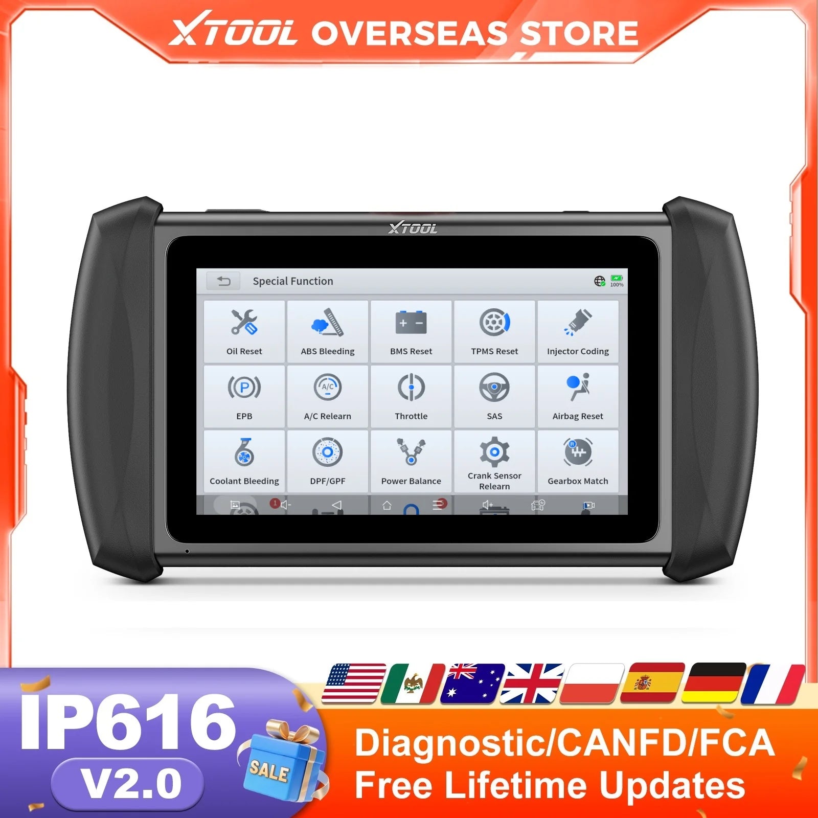 Xtool IP616 V2.0 Automotive Diagnostic Scanner