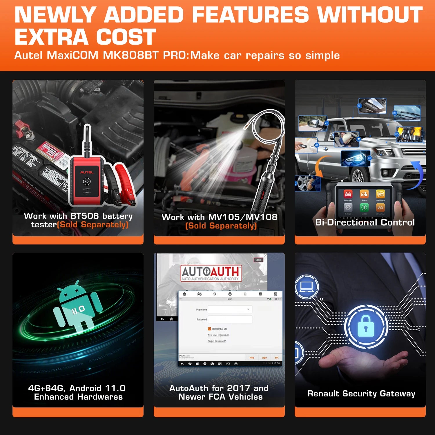 Autel MK808BT PRO Bidirectional Diagnostic Scanner